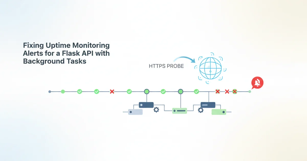 Fixing Uptime Monitoring Alerts for a Flask API with Background Tasks — illustration